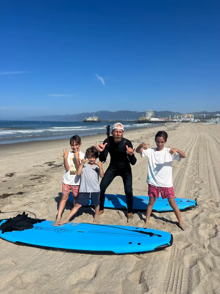 Private surf lessons in Santa Monica at Offshore Vibes Surf School.