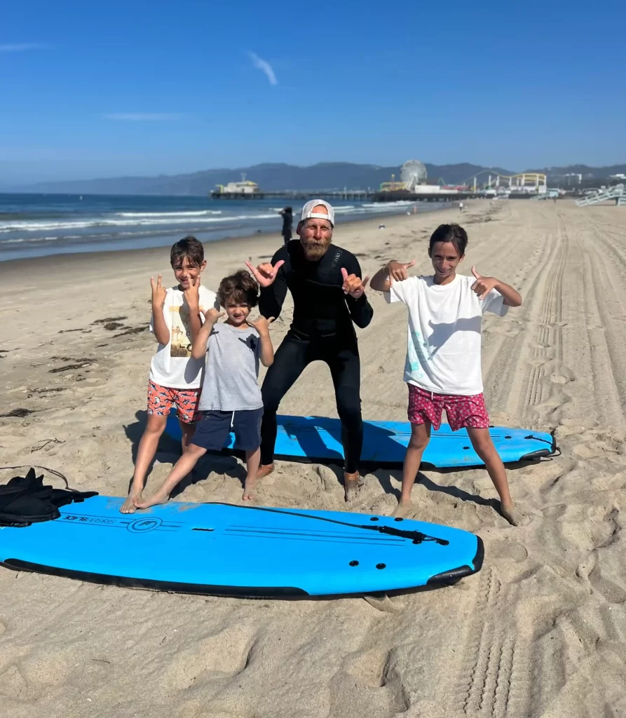 Private surf lessons in Santa Monica at Offshore Vibes Surf School.